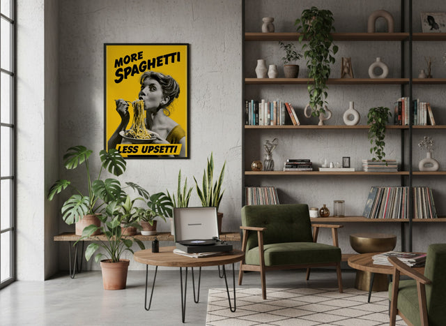 More Spaghetti, Less Upsetti lifestyle mockup — a7692238-c952-4689-9c26-f6008cf2eb39