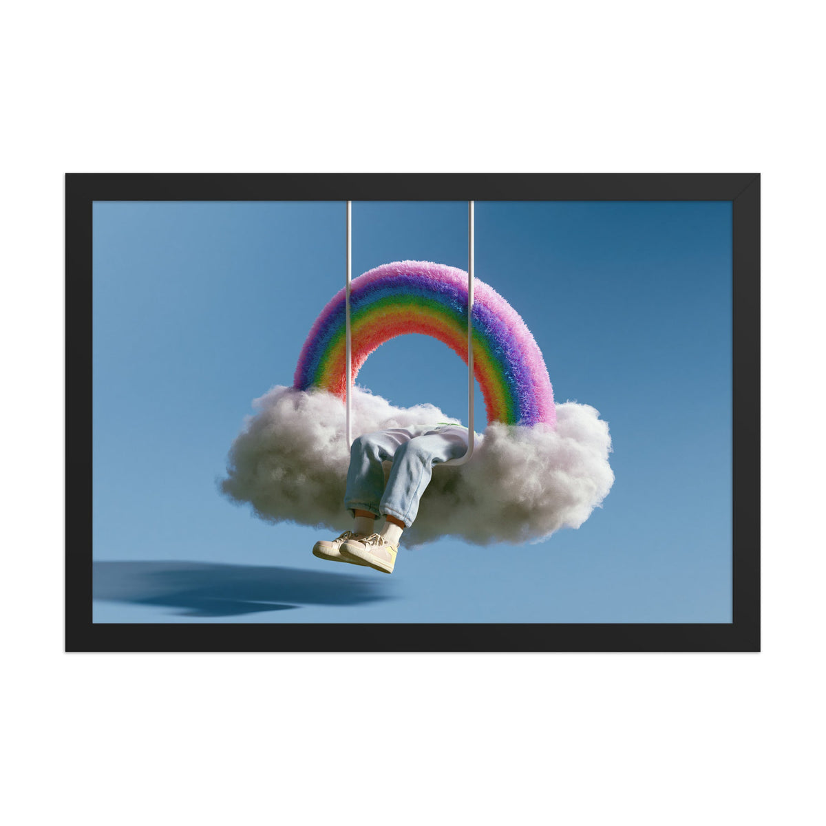 Cloud Nine framed art in black frame, 12×18 inches