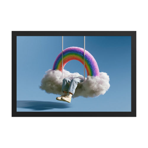 Cloud Nine framed art in black frame, 12×18 inches