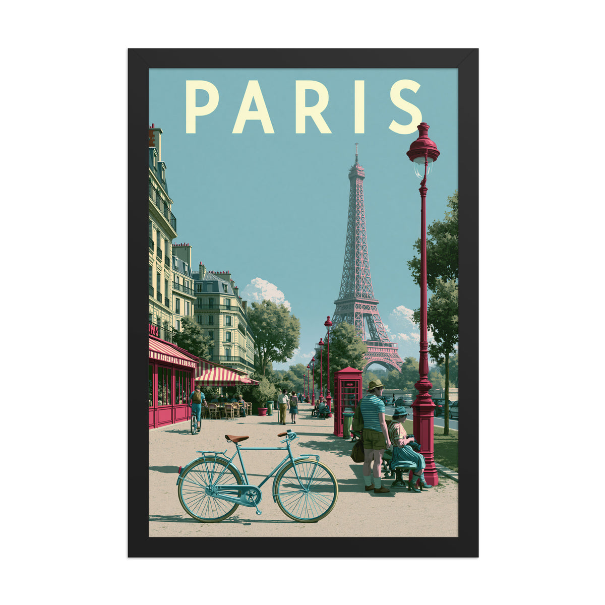 Paris framed art in black frame, 12×18 inches
