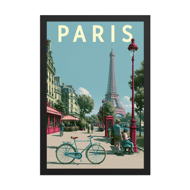 Paris framed art in black frame, 12×18 inches