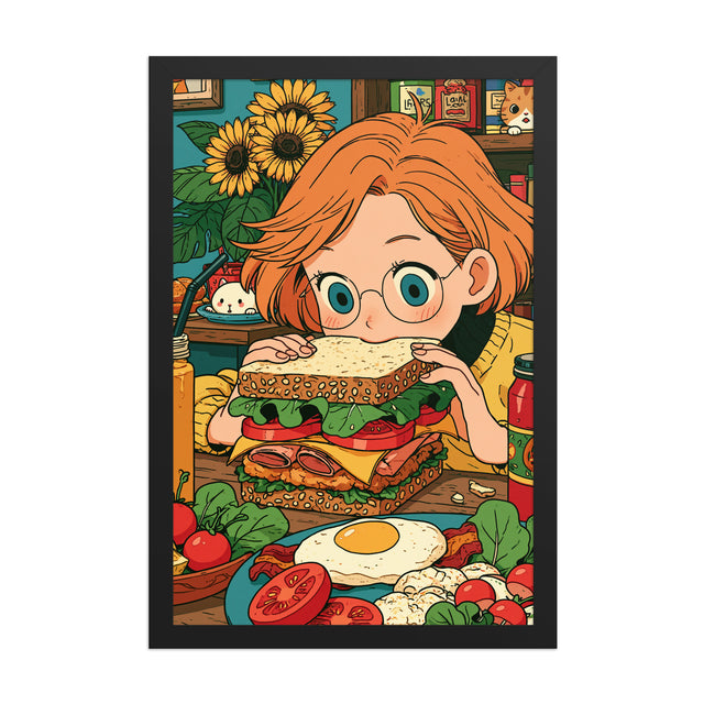 Big Bite framed art in black frame, 12×18 inches