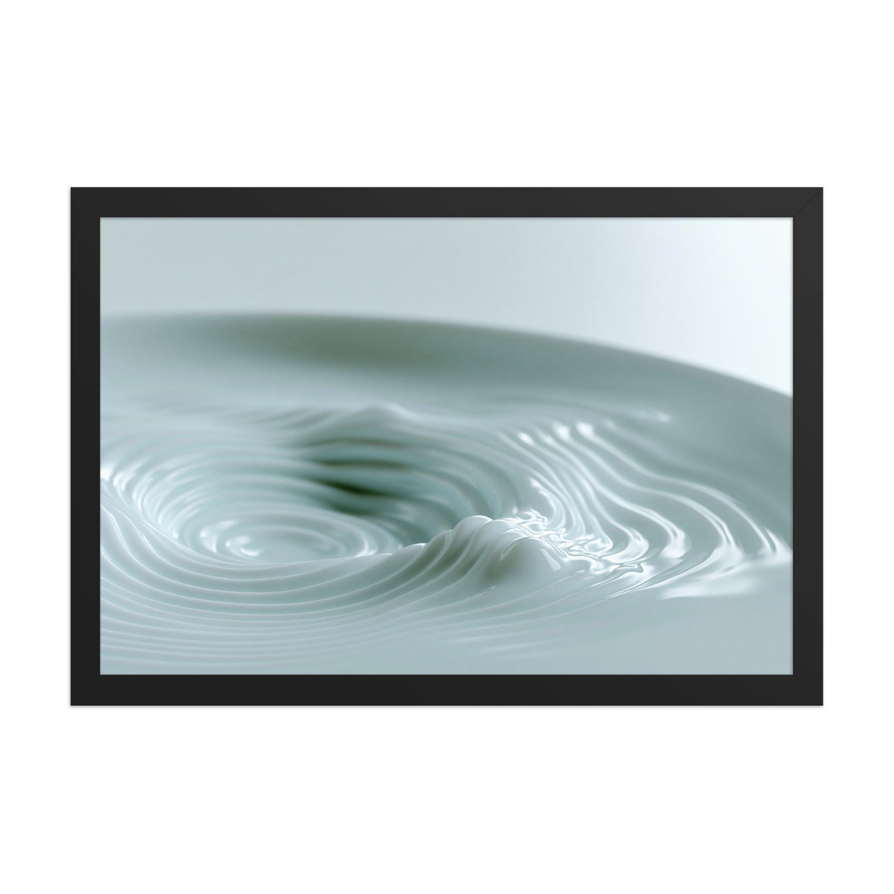 Still Water framed art in black frame, 12×18 inches