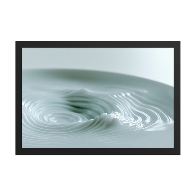 Still Water framed art in black frame, 12×18 inches