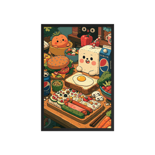 Second Breakfast framed art in black frame, 20×30 inches