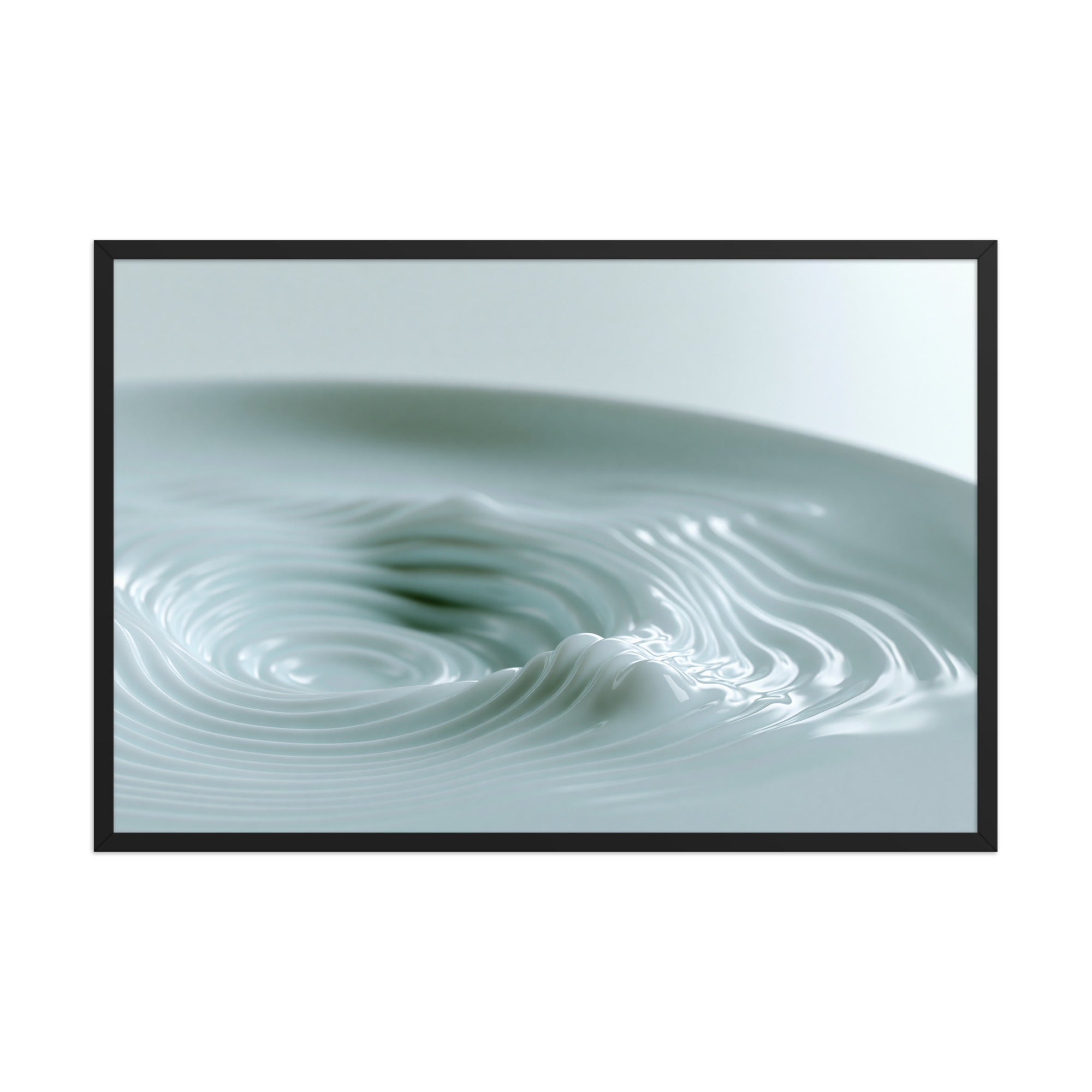 Still Water framed art in black frame, 24×36 inches