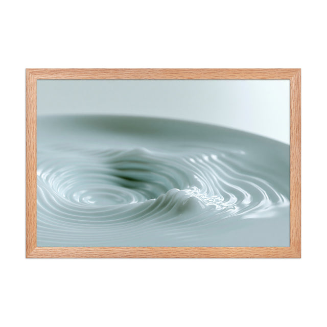 Still Water framed art in red oak frame, 12×18 inches