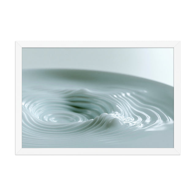 Still Water framed art in white frame, 12×18 inches