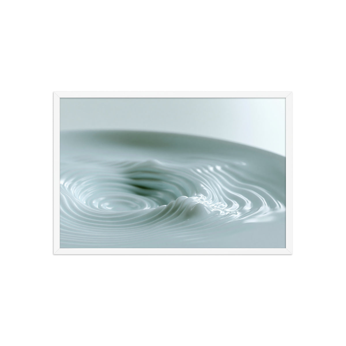 Still Water framed art in white frame, 20×30 inches