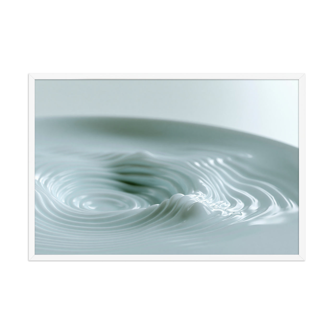 Still Water framed art in white frame, 24×36 inches