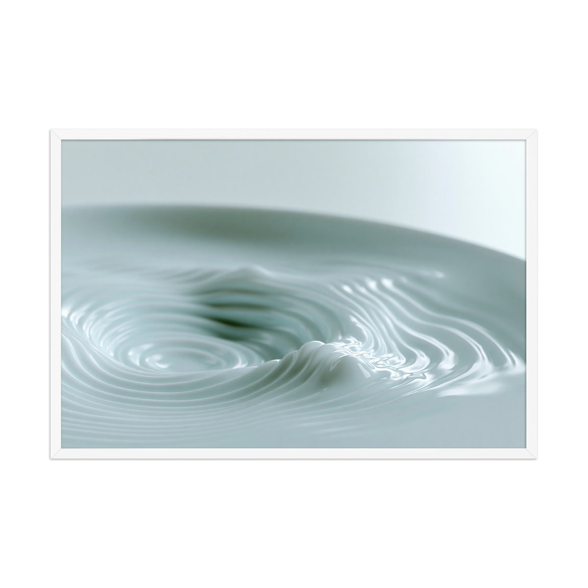 Still Water framed art in white frame, 24×36 inches