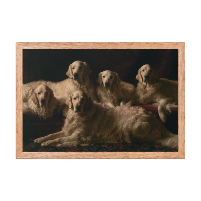 Good Company framed art in red oak frame, 12×18 inches