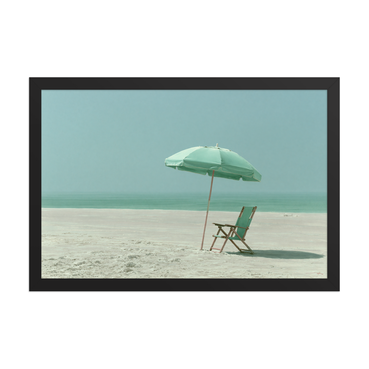 Low Tide framed art in black frame, 12×18 inches