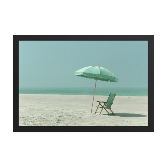 Low Tide framed art in black frame, 12×18 inches