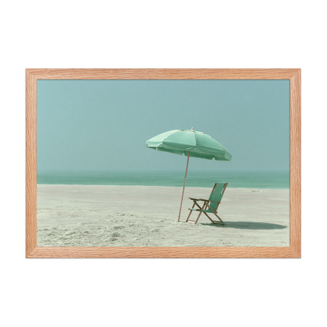 Low Tide framed art in red oak frame, 12×18 inches