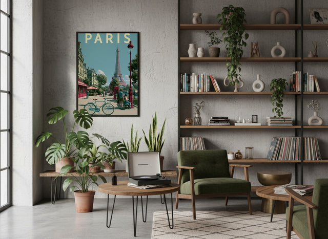 Paris framed art in a modern living room
