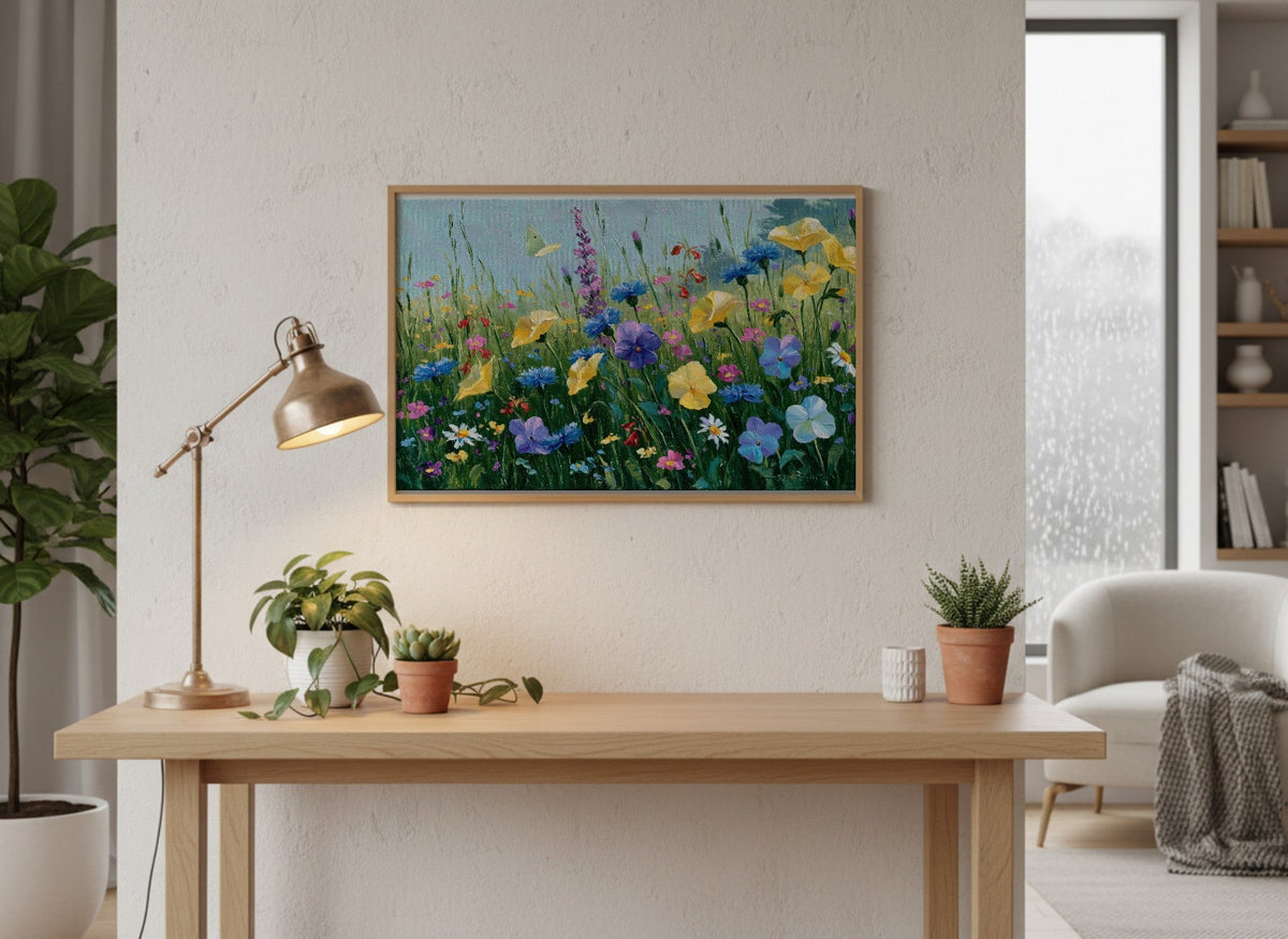 Wildflower Meadow framed art mockup 4